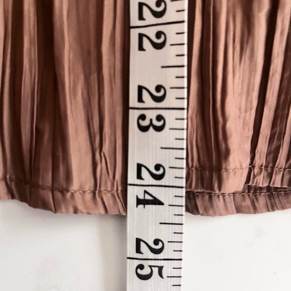 Zara Girls Pleated Midi Tafetta Skirt Toffee Brown size 11/12 - Picture 3 of 5